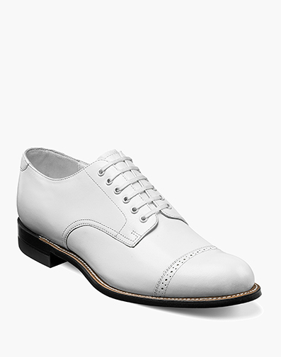 Madison Cap Toe Oxford in White for $$190.00
