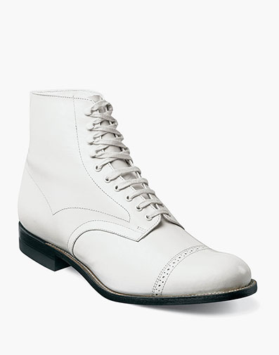 Madison Cap Toe Boot in White for $$210.00