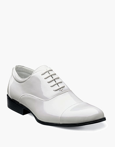 Gala Cap Toe Oxford in White Patent for $$110.00