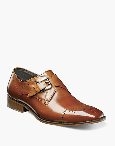 Kimball Cap Toe Monk Strap in Saddle Tan for $$175.00