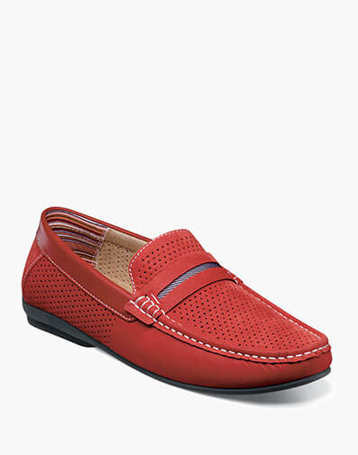 Corby Moc Toe Saddle Slip On in Red for $$100.00