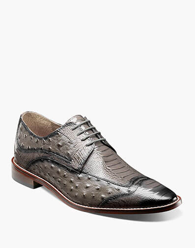 Fanelli Modified Wingtip Oxford in Gray for $$101.99