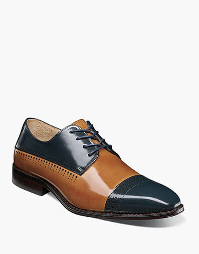 Cabot Cap Toe Oxford in Navy Multi for $$180.00
