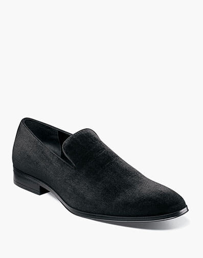 Savian Plain Toe Velour Slip On in Black for $$110.00