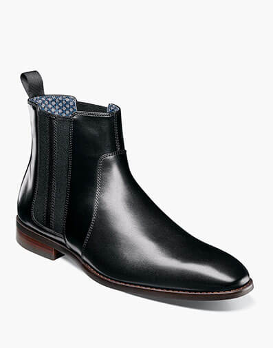 Kalen Plain Toe Chelsea Boot in Black for $$200.00