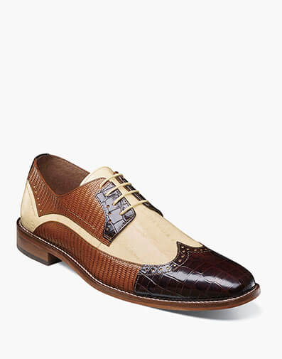 Gallinari Wingtip Lace Up in Brown Multi for $$145.00