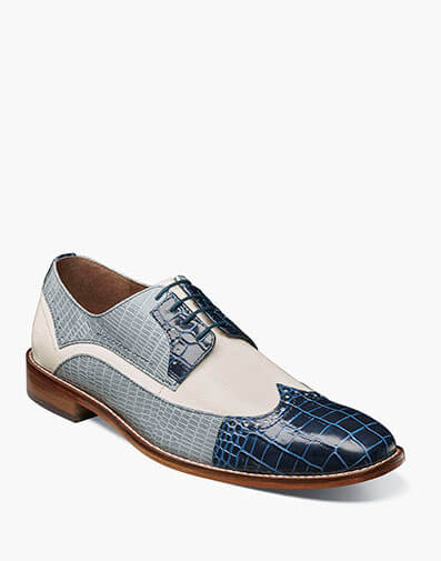 Gallinari Wingtip Lace Up in Dark Blue and Black for $$145.00
