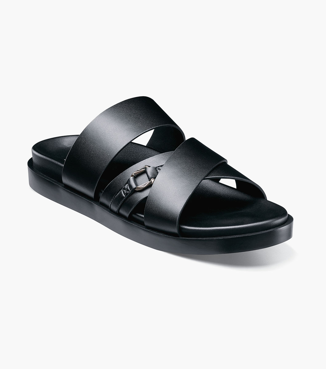 Modesto Cross Strap Ornament Slide Sandal Men s Casual Shoes