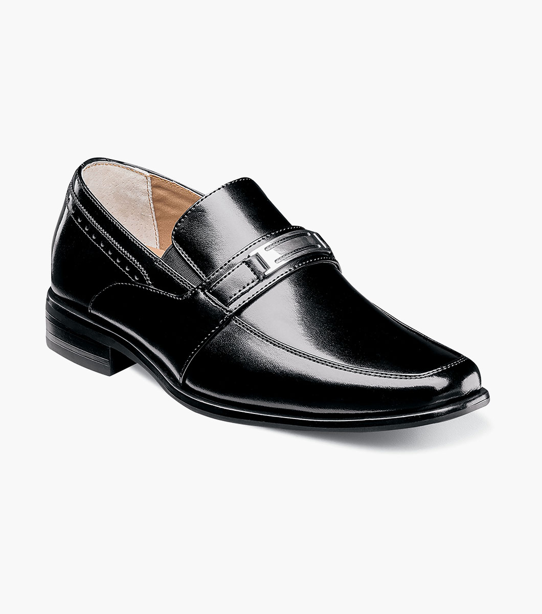 Stacy Adams Shoes Boys Shaw Moc Toe Bit Slip On Black Size 3