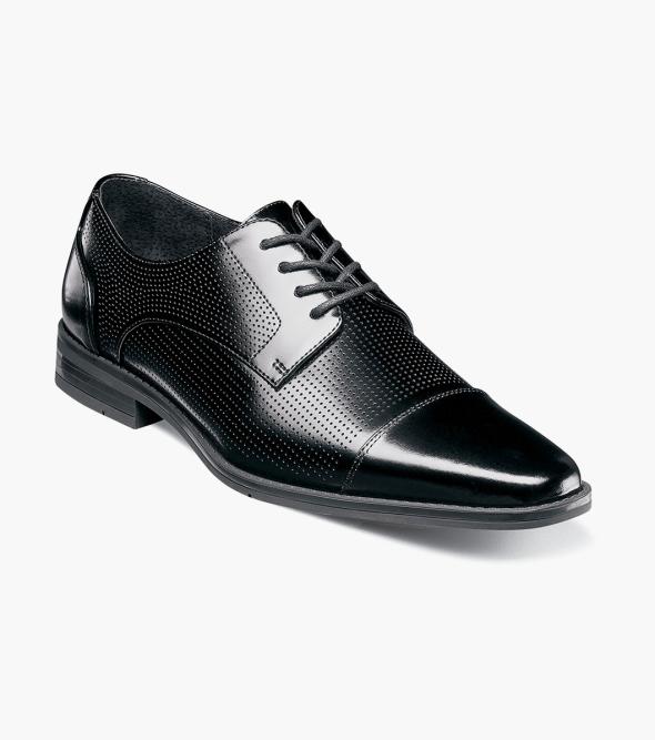 靴 50s 'K Shoes' Black Oxford Cap Toe Oxford Dress Shoes - Men's Black Cap Toe Shoe – The Hartt