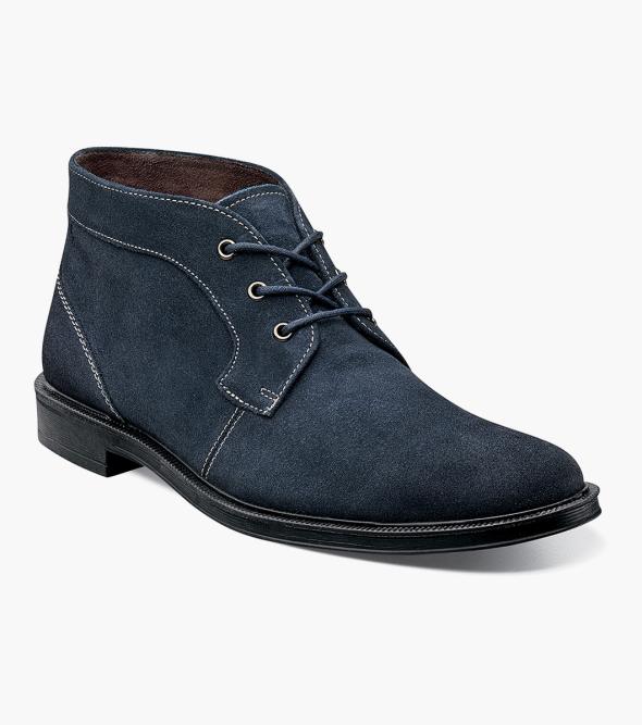 Men's Casual Shoes | Navy Plain Toe Chukka | Stacy Adams Dabney