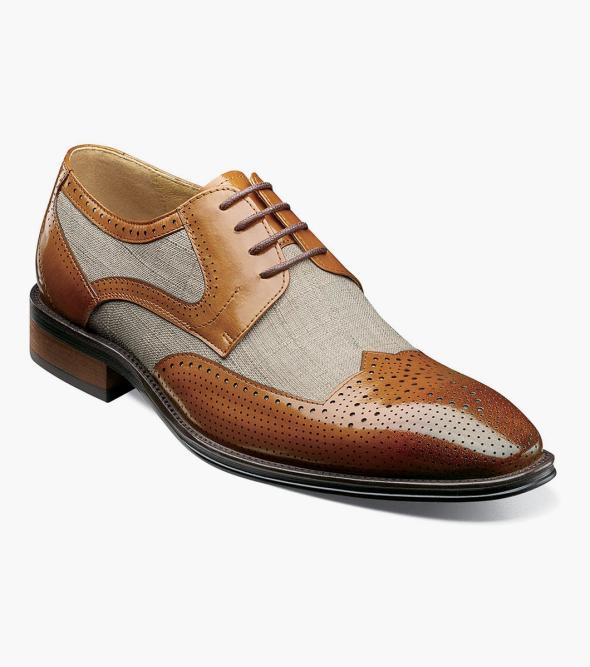 Men's Dress Shoes | Tan Multi Modified Cap Toe Oxford | Stacy Adams Paxton