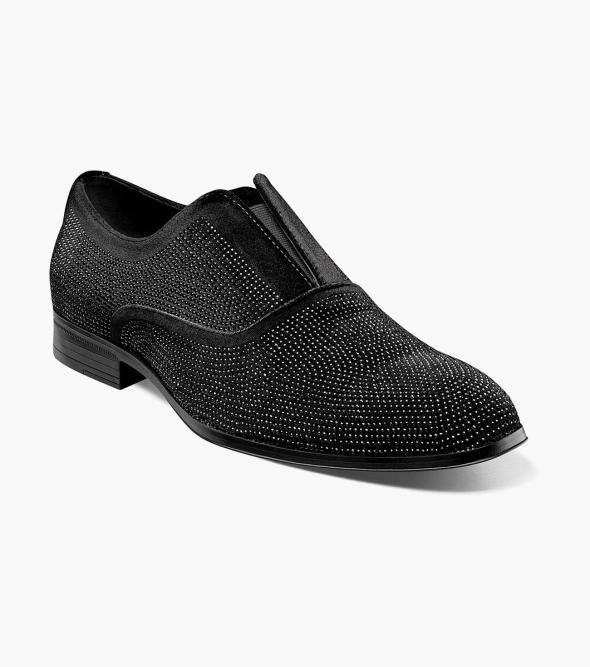 Starleigh Rhinestone Plain Toe Slip On Men's Dress Shoes
