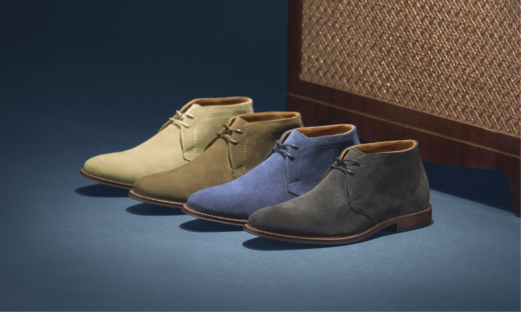 Click to shop Stacy Adams boots. Image features the Martfield in various colors.