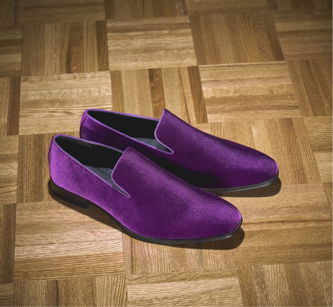 Click to shop Stacy Adams fashion styles. Image features the Savian in purple.