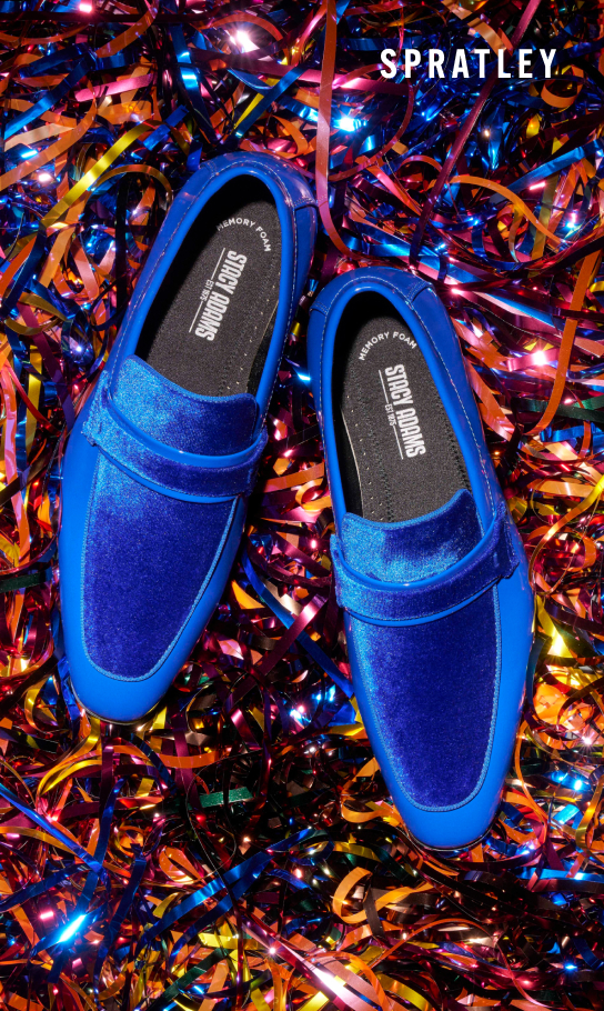 Men's Fashion Shoes category. Image features the Spratley in royal.