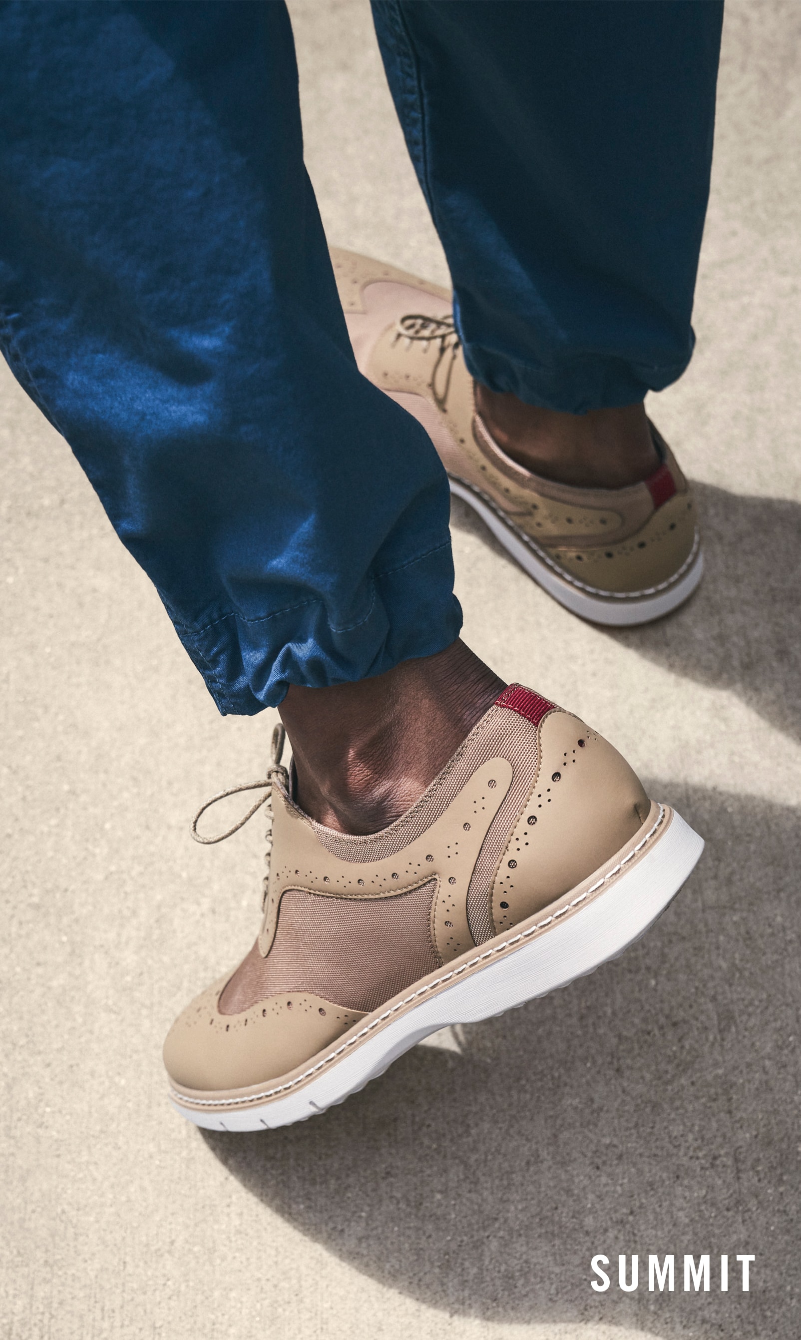 Men's Wingtips category. The featured product is the Summit Wingtip Lace Up in Khaki.