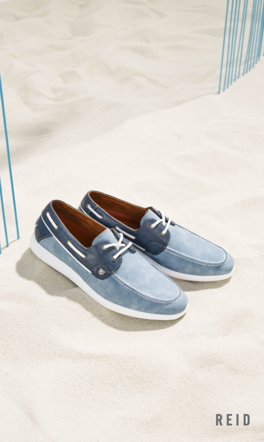 Men's Casual Shoes category. Image features the Reid in light blue.