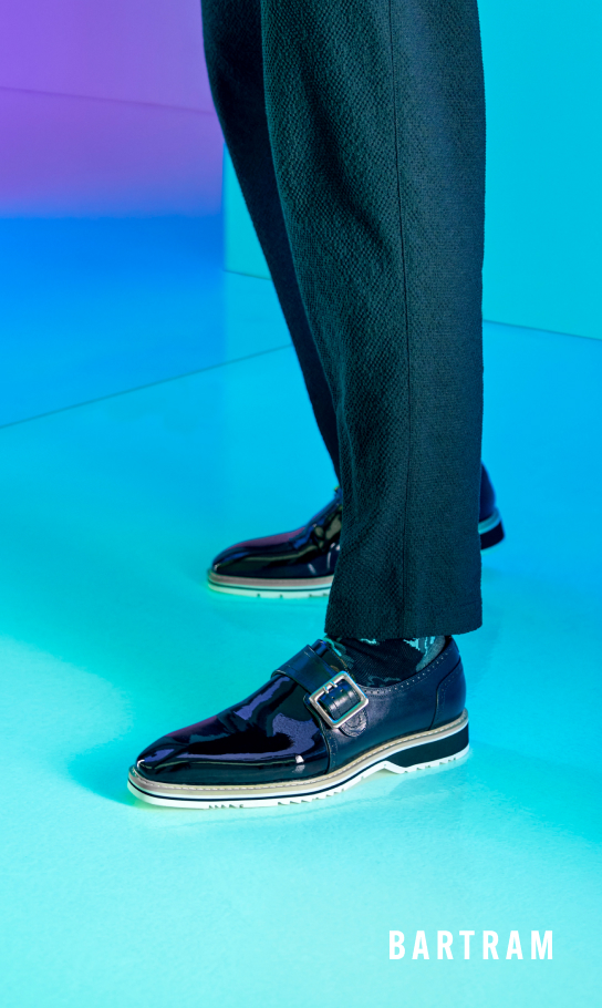 Men's Dress Shoes category. Image features the Bartram in black.