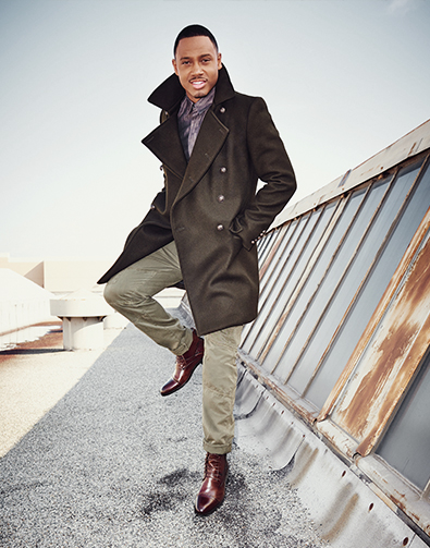 Image of a feature from the November 2015 issue of GQ Magazine. The featured product is the Godfrey Cap Toe Chukka Boot in Cognac, worn by a model.