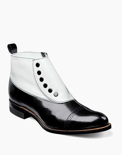 Madison Spectator Spat Cap Toe Boot Black w/White