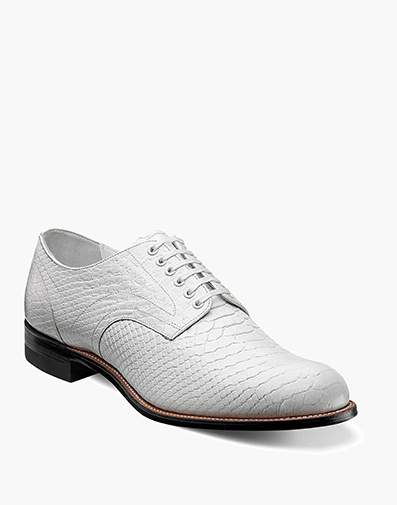 Madison Anaconda Plain Toe Oxford White