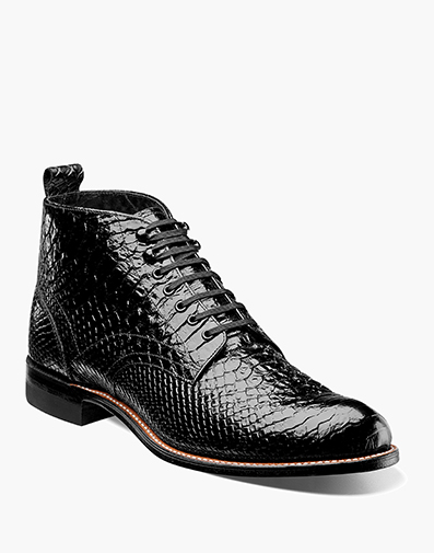 Madison Anaconda Plain Toe Boot in Black for $220.00