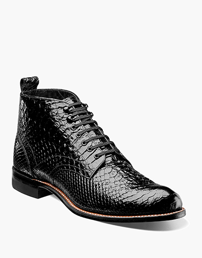 Madison Anaconda Plain Toe Boot Black