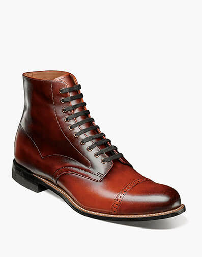 Madison Cap Toe Lace Up Boot in Cognac for $$280.00