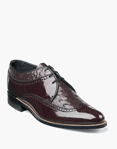 Dayton Ostrich Wingtip Oxford Burgundy