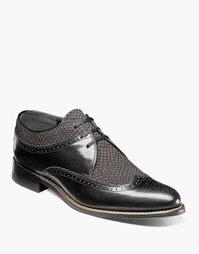 Dayton Python Print Wingtip Oxford Black/Gray