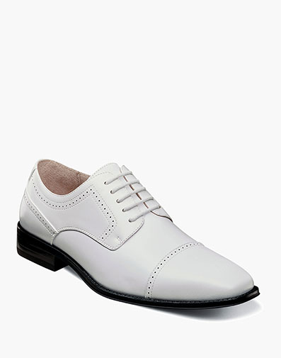 Waltham Cap Toe Oxford in White for $110.00