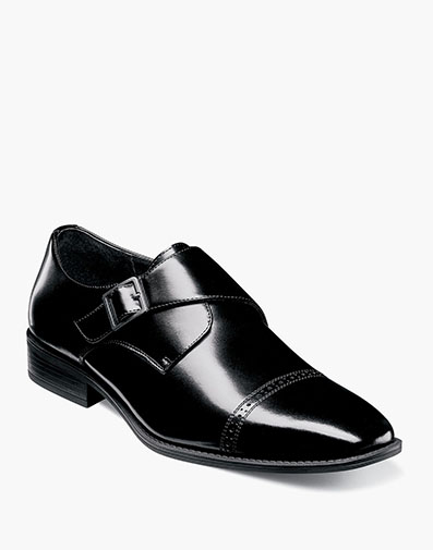 Armond Cap Toe Monk Strap in Black for $$100.00