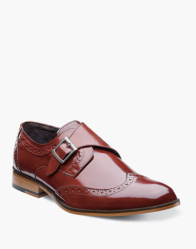 Stratford Wingtip Monk Strap in Cognac for $$160.00