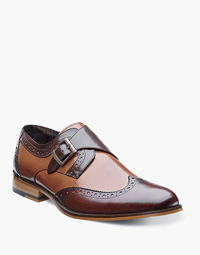 Stratford Wingtip Monk Strap in Tan Multi for $$160.00