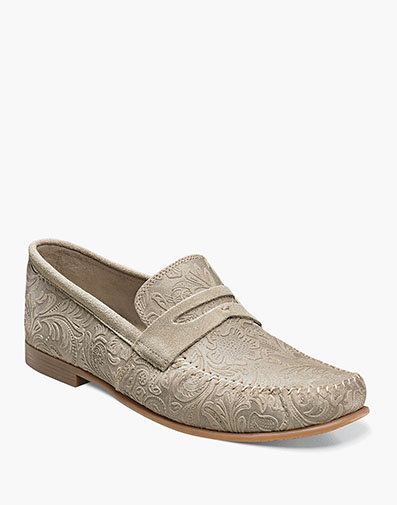 Florian Moc Toe Penny Loafer in Oyster for $$89.90