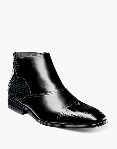 Faramond Cap Toe Side Zip Boot in Black for $109.90