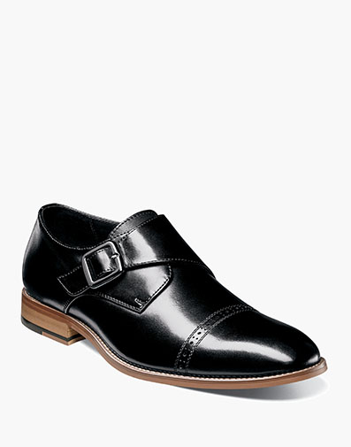 Desmond Cap Toe Monk Strap in Black for $$155.00