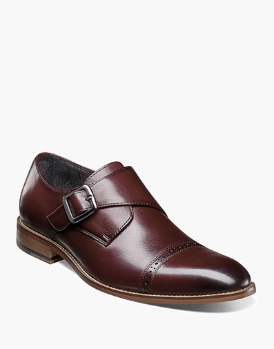 Desmond Cap Toe Monk Strap in Burgundy for $$155.00
