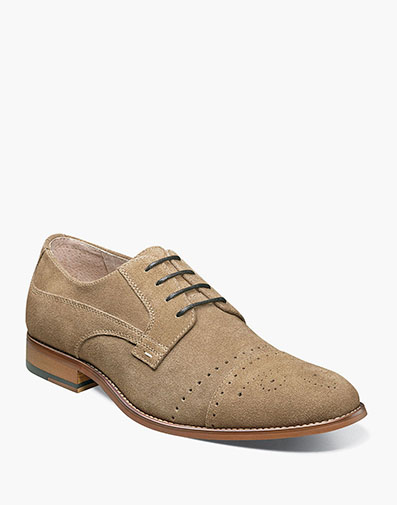 Deacon Medallion Cap Toe Oxford in Sand for $$135.00