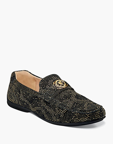 Cypher Moc Toe Slip On in Black and Gold for $$95.00