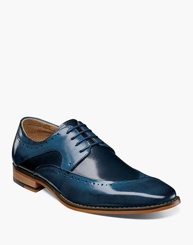 Tammany Folded Moc Toe Oxford in Cobalt Multi for $$175.00