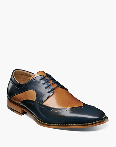 Tammany Folded Moc Toe Oxford in Navy Multi for $$175.00