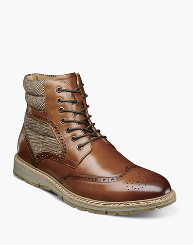 Granger Wingtip Lace Boot Pecan