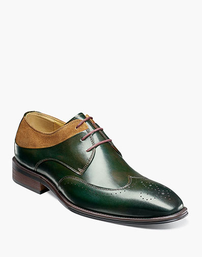 Hewlett Wingtip Oxford Olive Multi