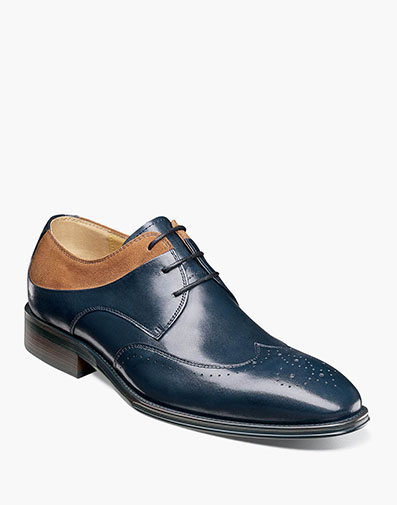Hewlett Wingtip Oxford Navy Multi