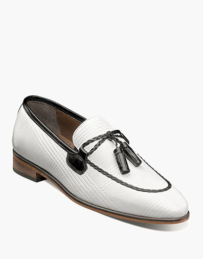 Bianchi Leather Sole Moc Toe Tassel Slip On