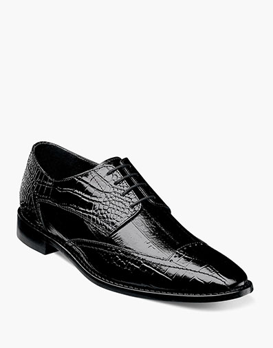 Fabriano Leather Sole Cap/Wingtip Oxford in Black for $$135.00