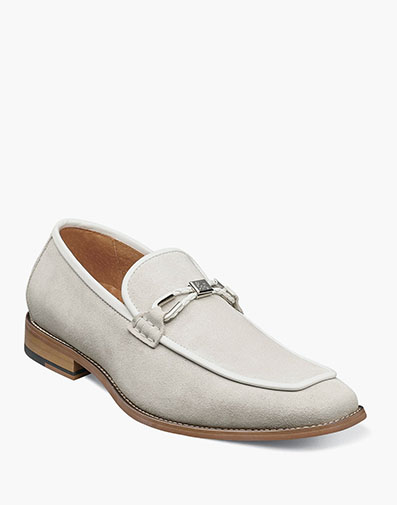 Colbin Moc Toe Ornament Strap Slip On Chalk Suede