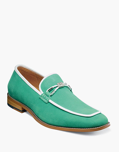 Colbin Moc Toe Ornament Strap Slip On in Green Aqua for $$135.00